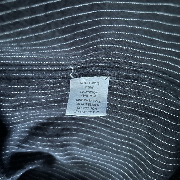 “Grade and Gather” Pinstriped cotton/linen oversized long blazer. - Picture 7 of 7